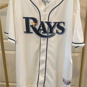 Majestic White Rays Jersey with Blue BJ Upton number 2